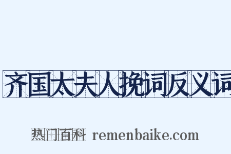 齐国太夫人挽词反义词是什么意思的图片